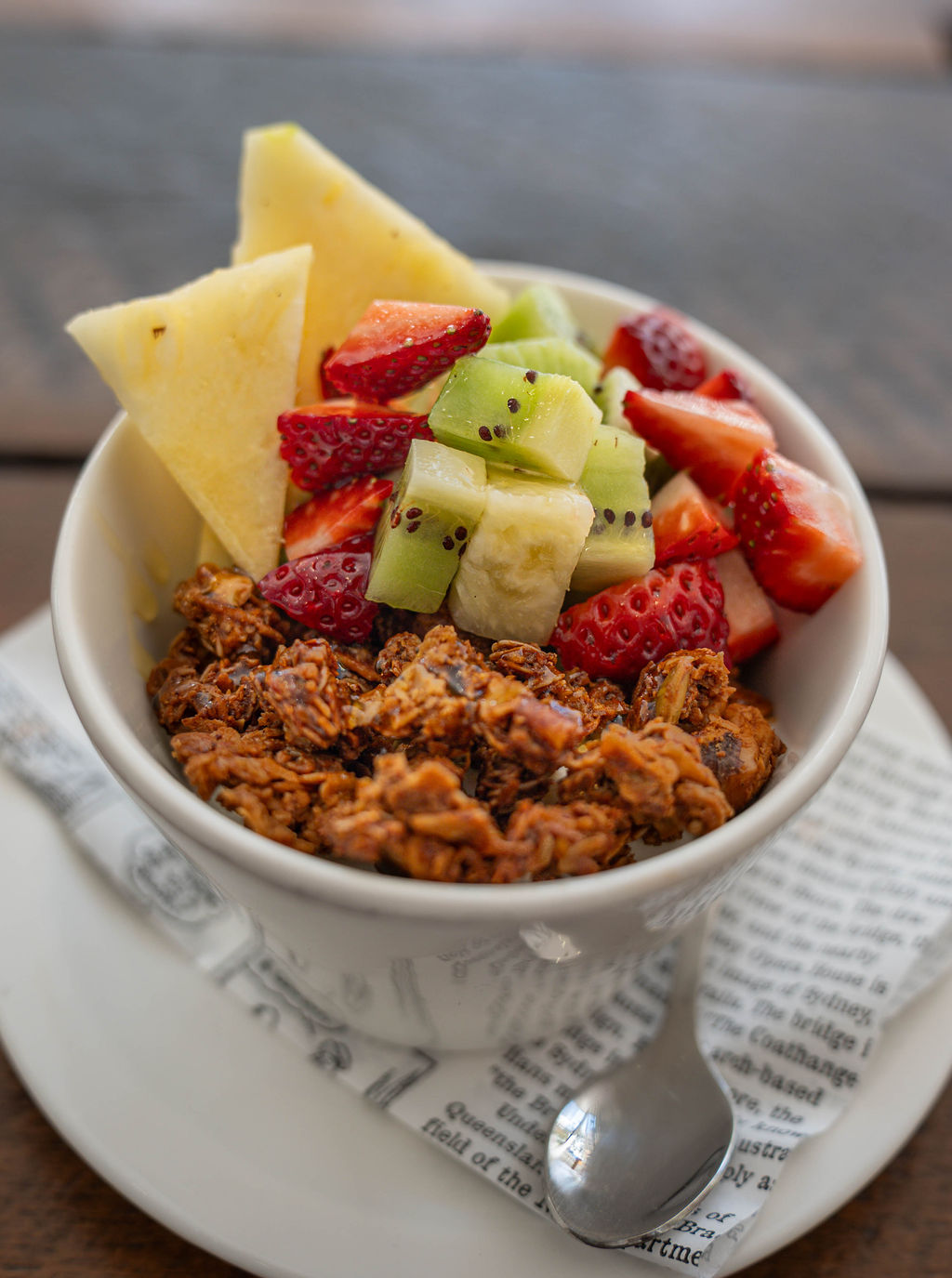 Granola bowl with fresh fruit and yoghurt